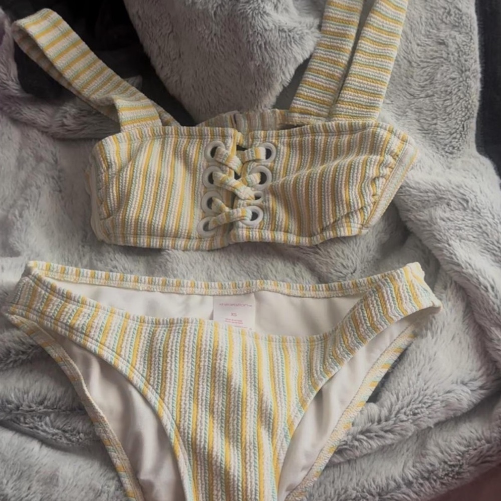 Stripped swim suit